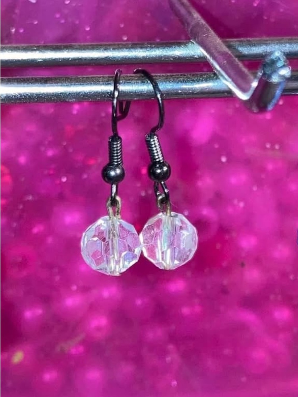 Clear Crystal Ball Drop Earrings - Women's Jewelry